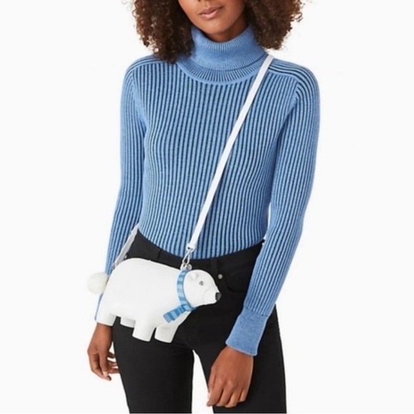 ♠️Kate Spade New York Arctic Friends Polar Bear Crossbody Leather Bag♠️ - Picture 3 of 11